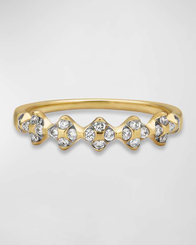 Diamond Flowers 10K Gold Ring